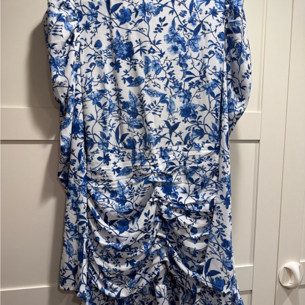 Floral Blue and White Dress